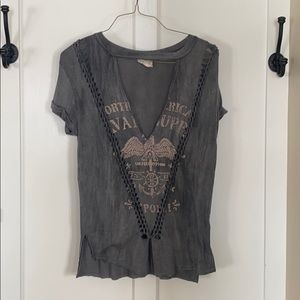 Modish Rebel Distressed Graphic Tee!